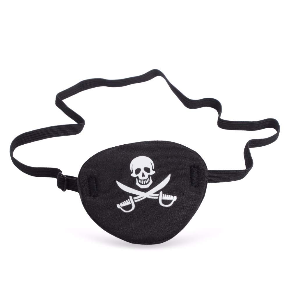 2Pcs Adjustable Eye Patch Mask with Skull and Crossbones Design - Perfect for Pirate Costumes, Halloween Parties, and Themed Events