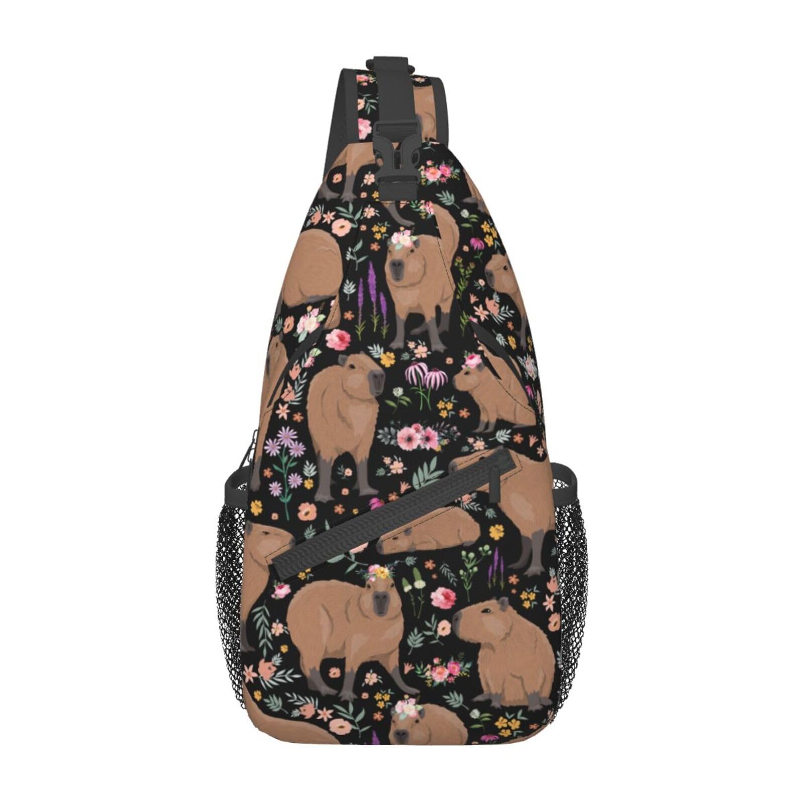 Stylish Capybara Crossbody Bag for Women & Men - Lightweight Sling Backpack for Travel, Hiking, Gym, Cycling & Outdoor Adventures | Perfect Gift Idea