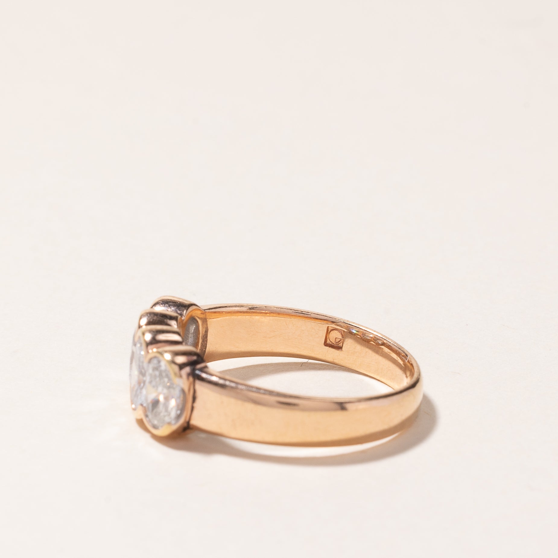 18K Rose Gold Four Stone Oval Cut Diamond Ring - 1.00ctw Total Weight - Size 5.5 - Elegant Engagement, Wedding, Anniversary Gift for Her - Perfect for Proposals, Special Occasions & Everyday Luxury
