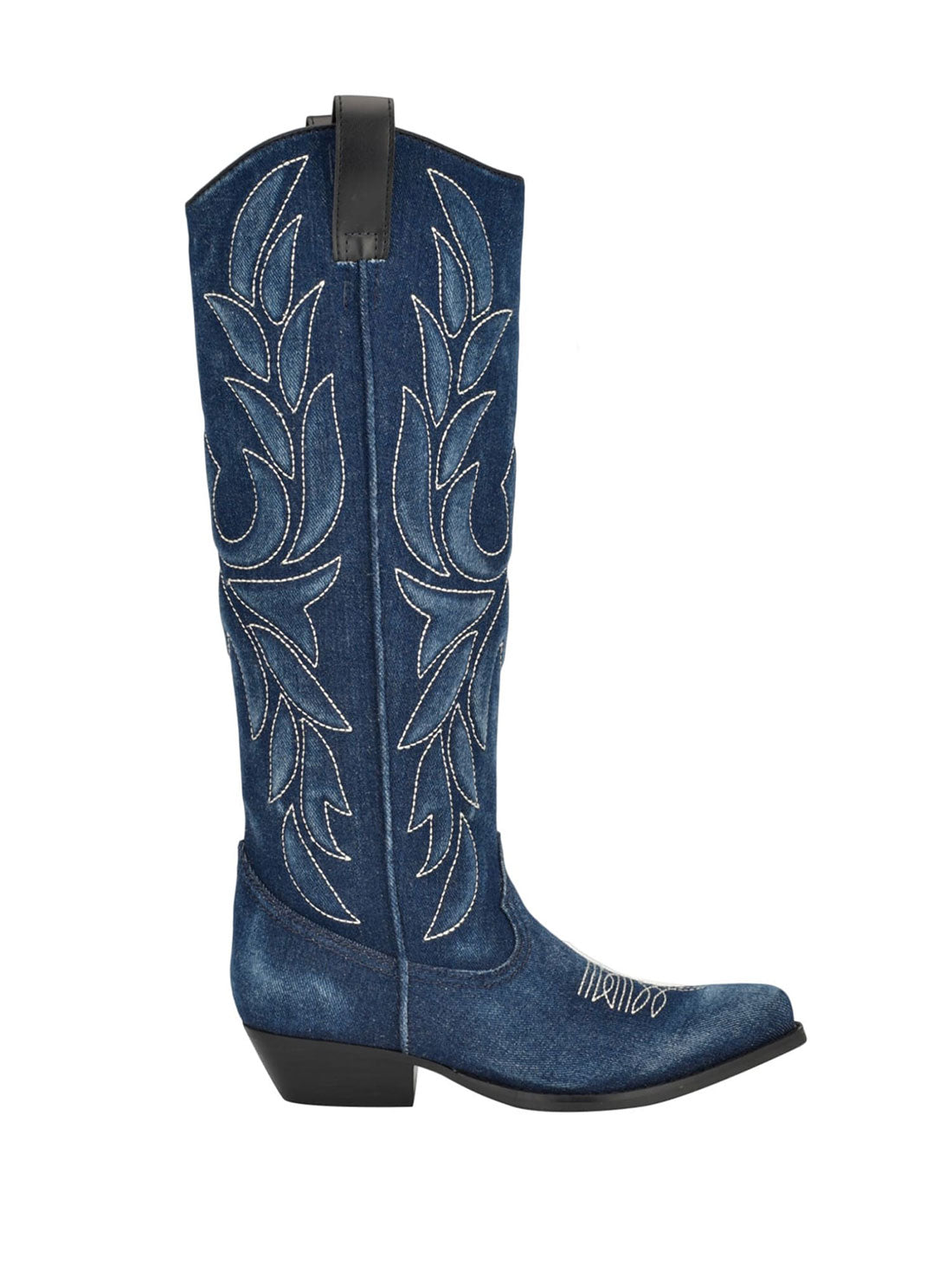 Black Denim Ginnifer Western Boots for Women - Stylish Cowgirl Boots for Riding, Country Fashion & Everyday Wear
