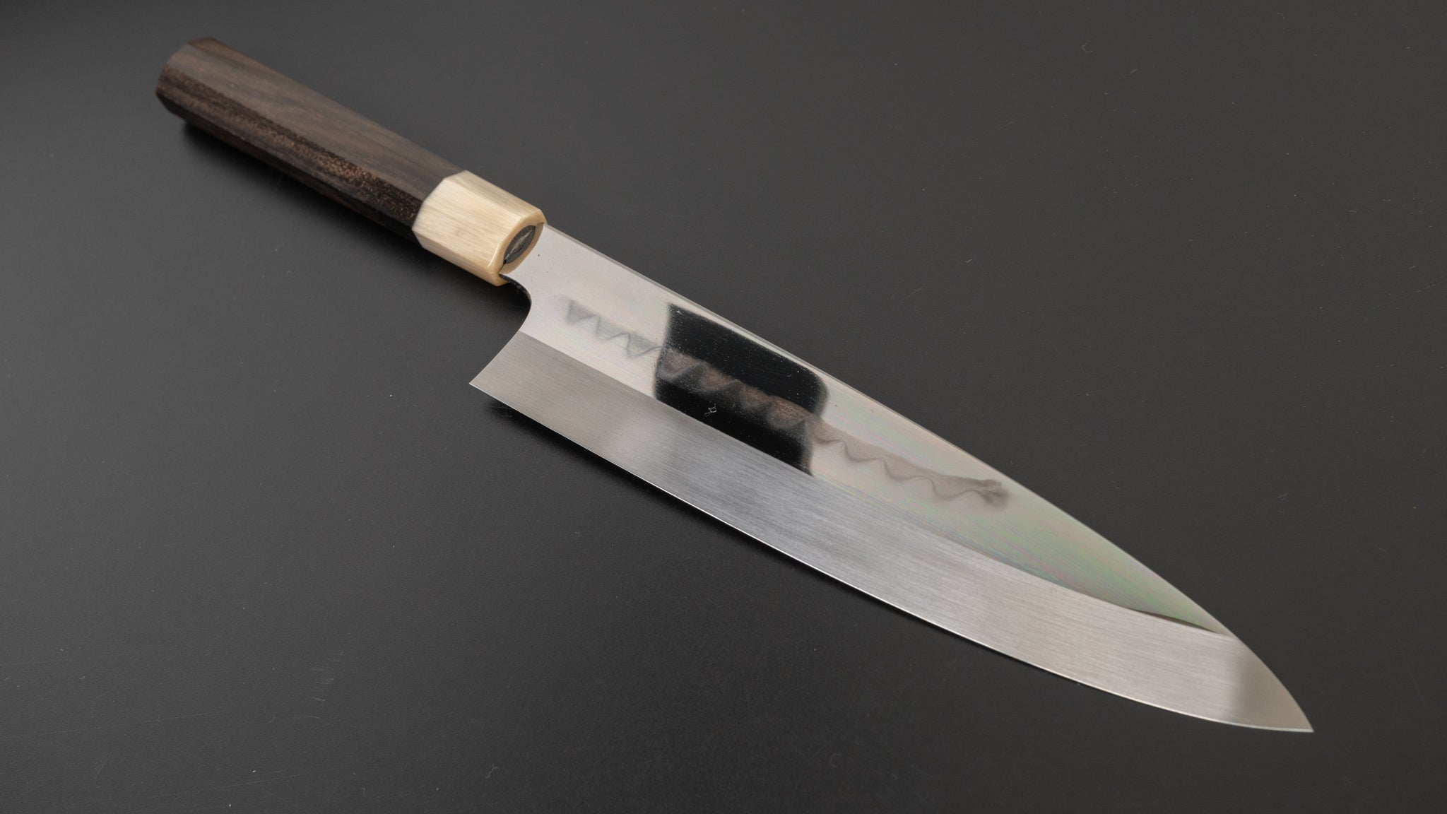 Hitohira Togashi Kambei White #1 Mizu Honyaki Gyuto 240mm Japanese Chef Knife with Taihei Ebony Handle - Limited Edition with Saya #001 - Perfect for Professional Chefs & Sushi Masters