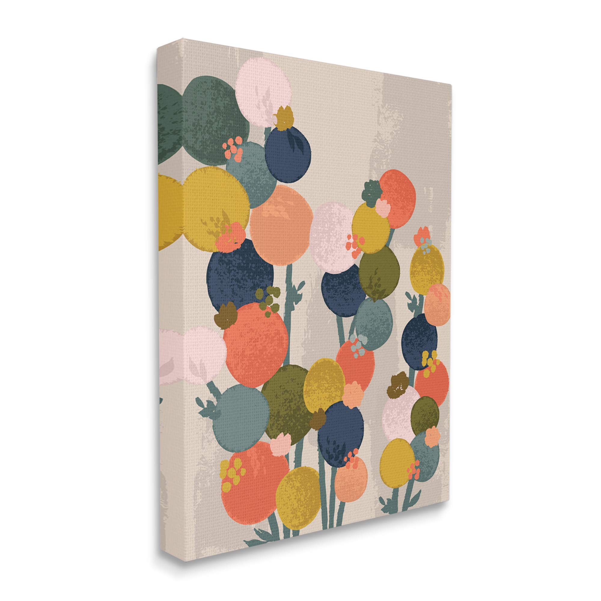 Stupell Industries Organic Shape Flowers Circular Distressed Pattern Canvas Wall Art - 36x48 Inches Beige Home Decor by Lisa Whitebutton | Perfect for Living Room, Bedroom & Office Decor