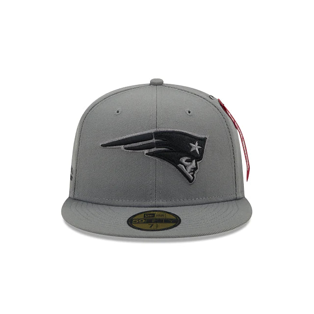 New England Patriots Grey 59FIFTY Fitted Hat for Men - Official NFL Snapback Cap for Football Fans & Game Day Outfits