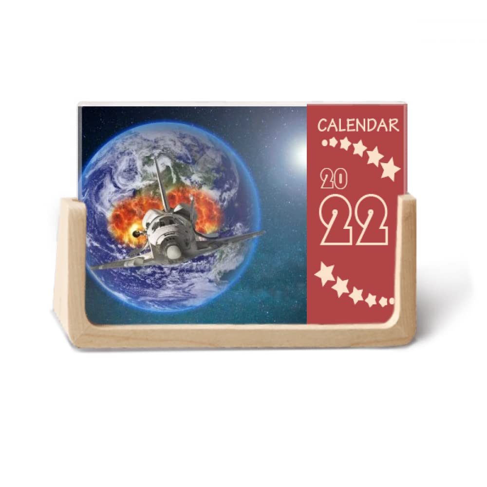 2022 Earth & Spacecraft Colorful Planets 12-Month Desk Calendar Planner - Perfect for Office, School & Home Organization