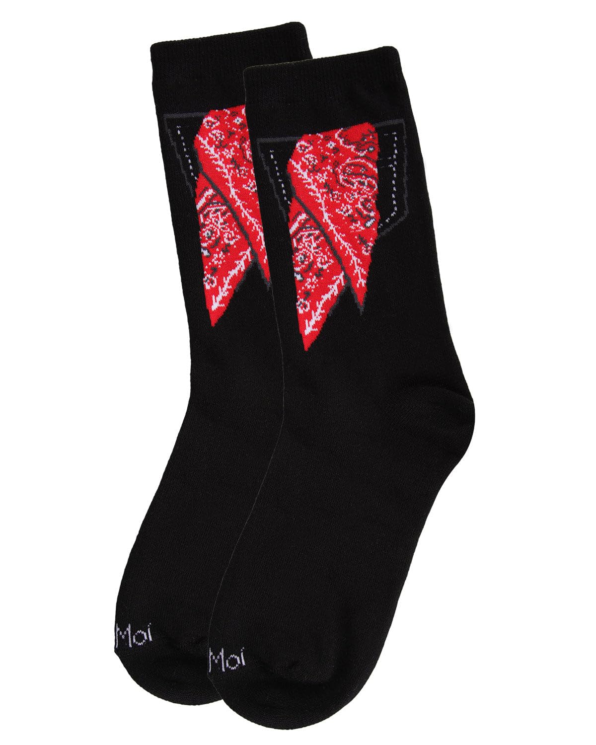 MeMoi Women's Bandana Print Pocket Rayon Blend Crew Socks - Comfortable & Stylish for Casual Wear, Outdoor Activities & Fashion Outfits