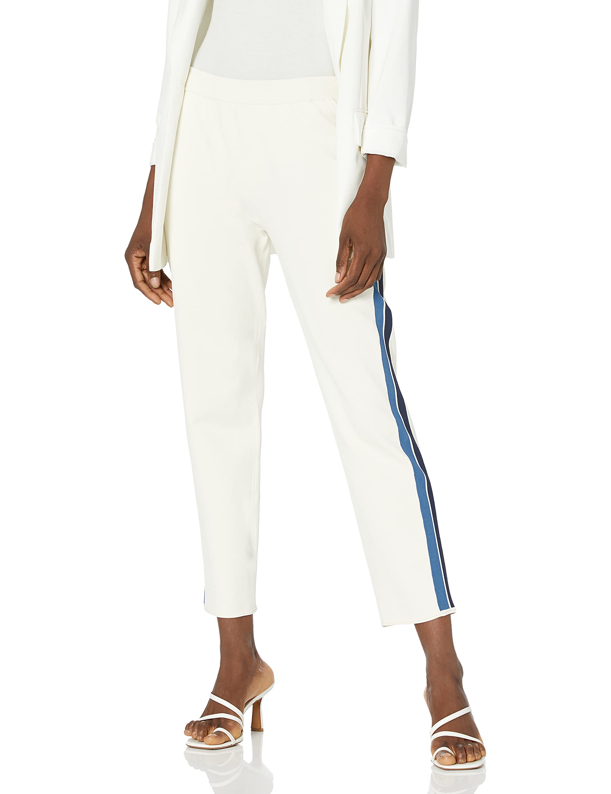 Theory Women's Side Stripe Pants - Slim Fit Work Trousers with Elastic Waistband | Professional Office Pants for Business Women | Perfect for Work, Meetings & Formal Occasions