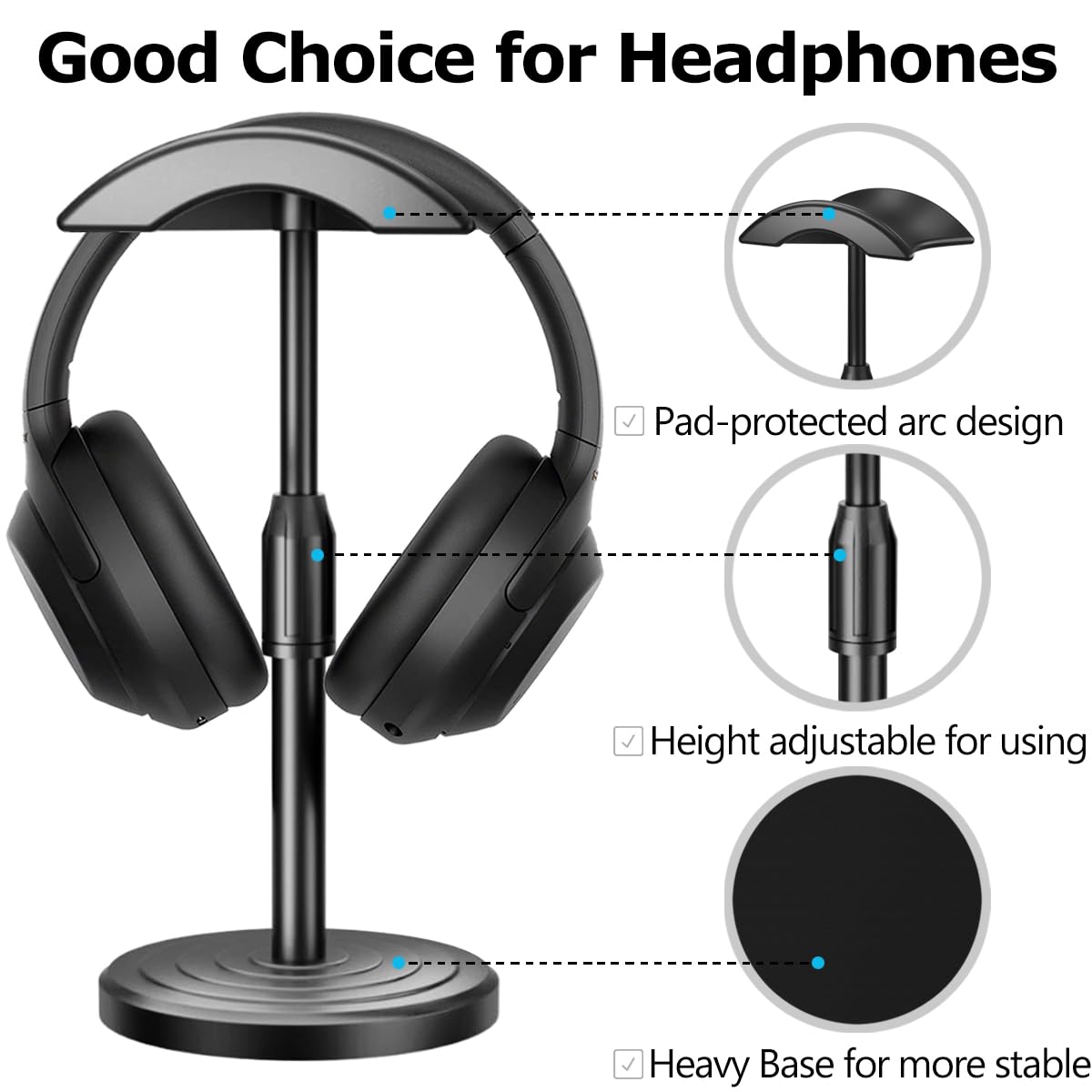 Premium Universal Headphone Stand - Durable Desk Hanger Holder & Organizer for Gaming Headsets, Headphones Storage Mount with Space-Saving Design | Perfect for Office, Gaming Setup & Home Workspace