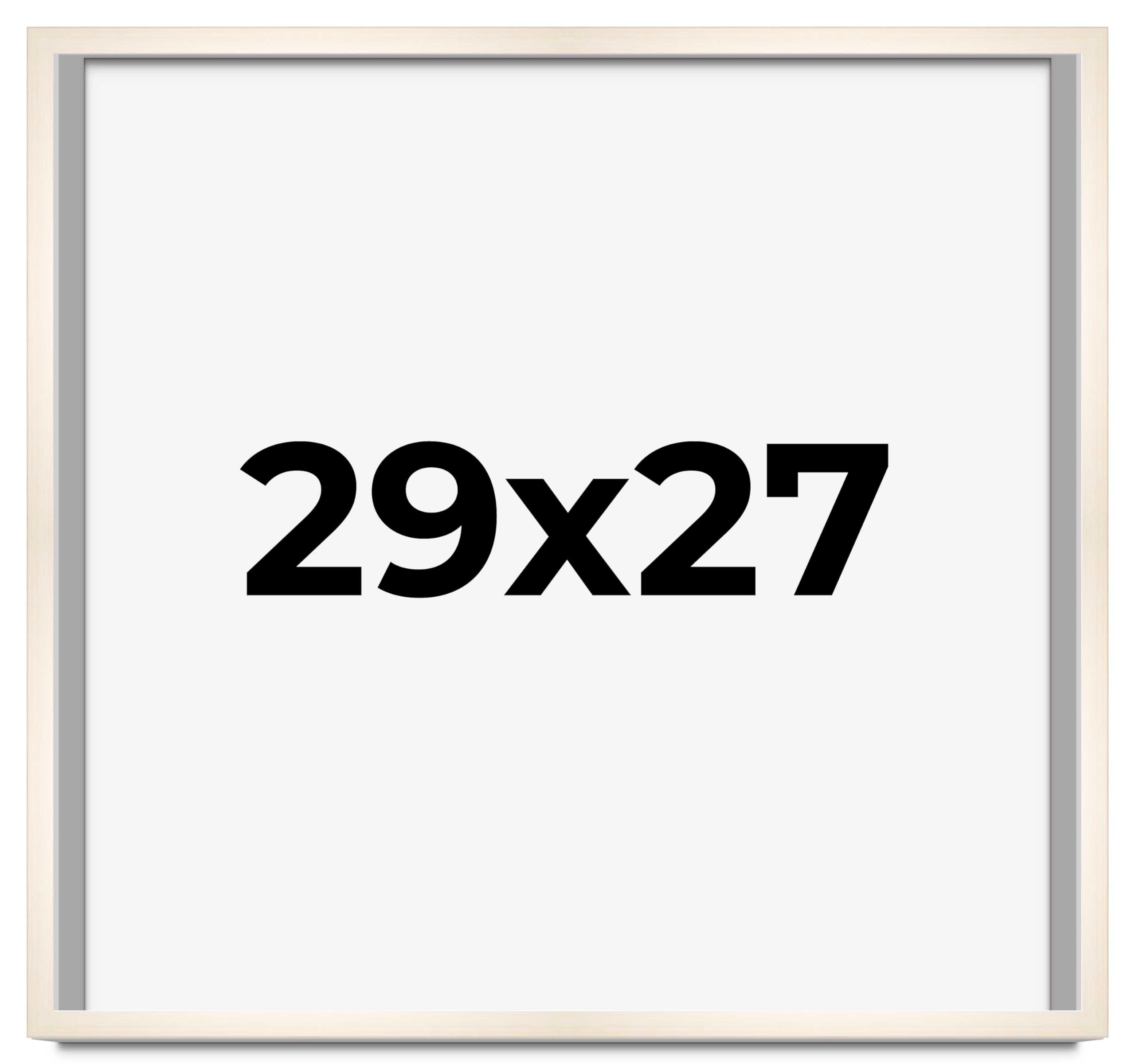 CountryArtHouse 29x27 Inch Whitewashed Solid Wood Picture Frame - 0.8125 Inch Moulding Width with UV Acrylic Plexiglass, Acid-Free Foam Board Backing & Hanging Hardware - Perfect for Wall Art, Family Photos & Home Decor