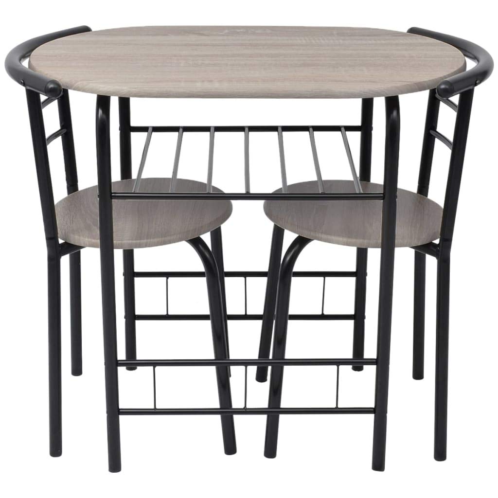 FAMIROSA Breakfast Bar Set - 3-Piece MDF Counter Height Table & Stools for Kitchen, Dining Room, or Small Space - Modern Home Furniture for Breakfast Nook, Apartment, or Condo