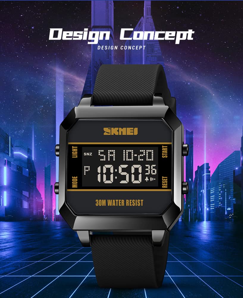 MASTOP Digital Sports Watch for Men & Women - Large Easy-to-Read Numbers, Waterproof Stopwatch with Countdown Timer | Perfect for Running, Swimming, Gym Workouts & Outdoor Activities