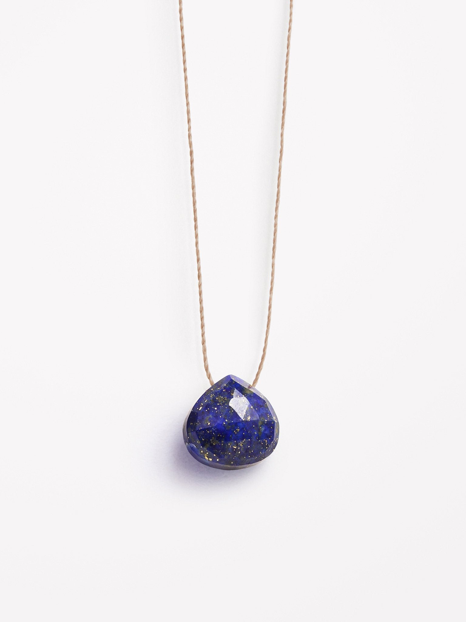 Wanderlust Life Fine Cord Necklace with Genuine Lapis Lazuli Stone - Perfect for Boho Style, Yoga, Meditation & Spiritual Healing