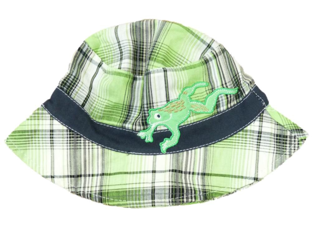 ABG Infant Boys Green Plaid Frog Floppy Sun Hat Bucket Cap - Perfect for Outdoor Play, Beach, and Summer Sun Protection