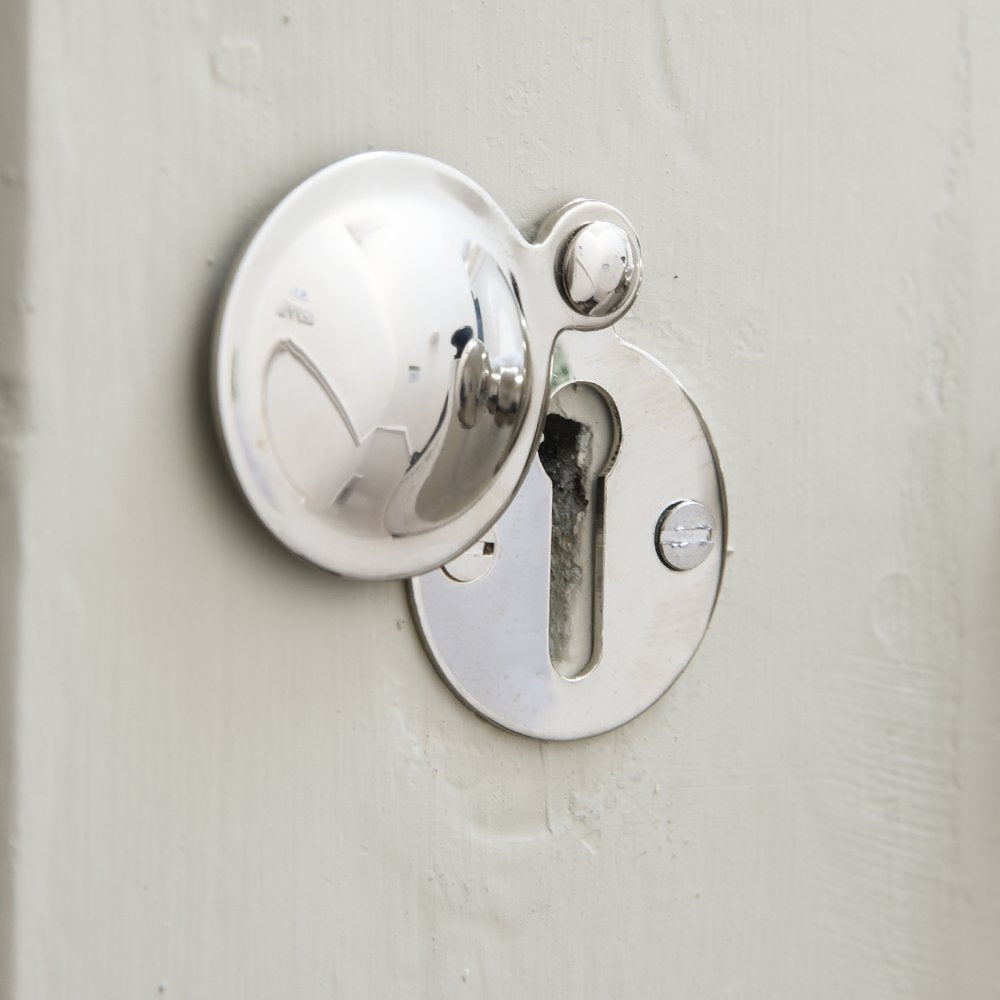 Polished Nickel Round Covered Escutcheon - Elegant Door Plate for Modern Homes | Perfect for Interior Doors, Cabinets & Bathroom Fixtures