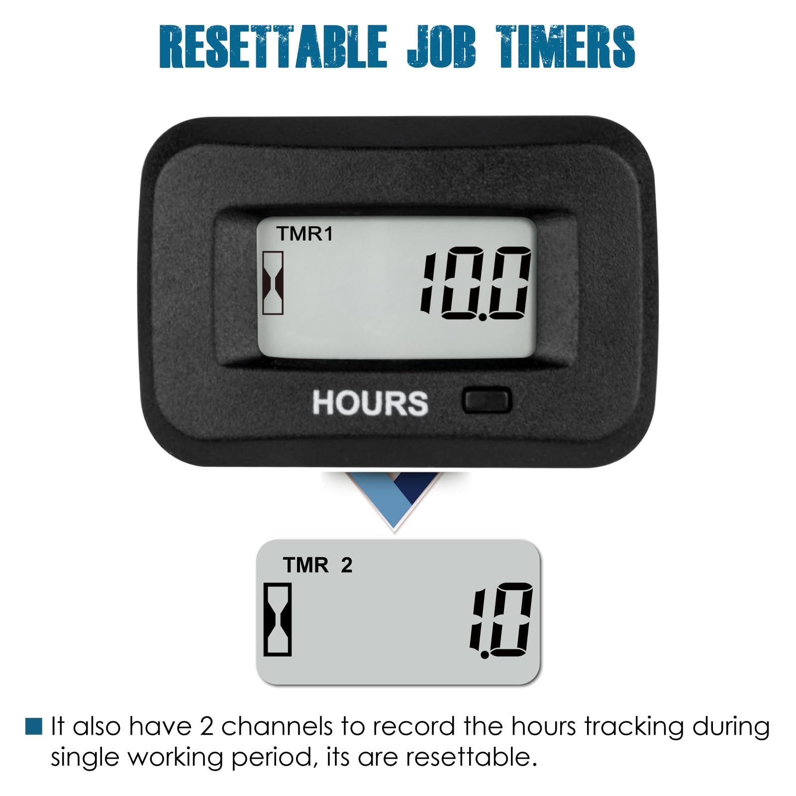 Runleader Digital LCD Hour Meter with AC/DC 5V-277V - Universal Usage Timer for Lawn Mowers, Generators, Motorcycles, Golf Carts, Forklifts & Industrial Equipment - Track Engine Hours & Maintenance Intervals