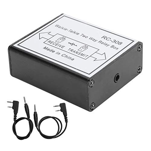 UHF VHF Two Way Radio Intercom Relay Box with K Port - RC-308 Handheld Aluminum Alloy Repeater for Long Range Communication (10km+), Ideal for Security, Construction & Outdoor Adventures