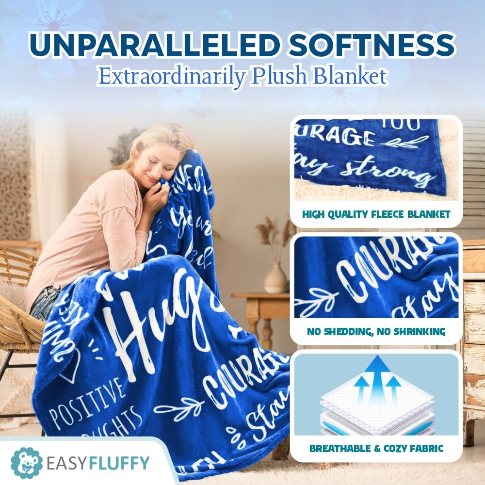 Healing Blanket for Men & Women - Ultra Soft Comfort Blanket with Inspirational Quotes - Perfect Get Well Soon Gift for Surgery Recovery, Chemotherapy Patients & Tough Times - 50