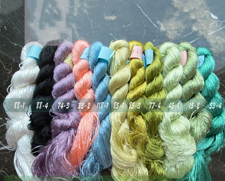 400m Pure Mulberry Silk Thread for Embroidery - Untwisted Monofilament Silk Yarn (Set of 6) - Perfect for Hand Embroidery, Sewing, and DIY Craft Projects