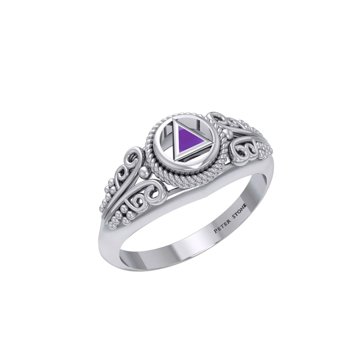 Celtic AA Symbol Sterling Silver Ring for Men & Women - TR288 - Perfect for Recovery Jewelry, Sobriety Gifts & Spiritual Protection