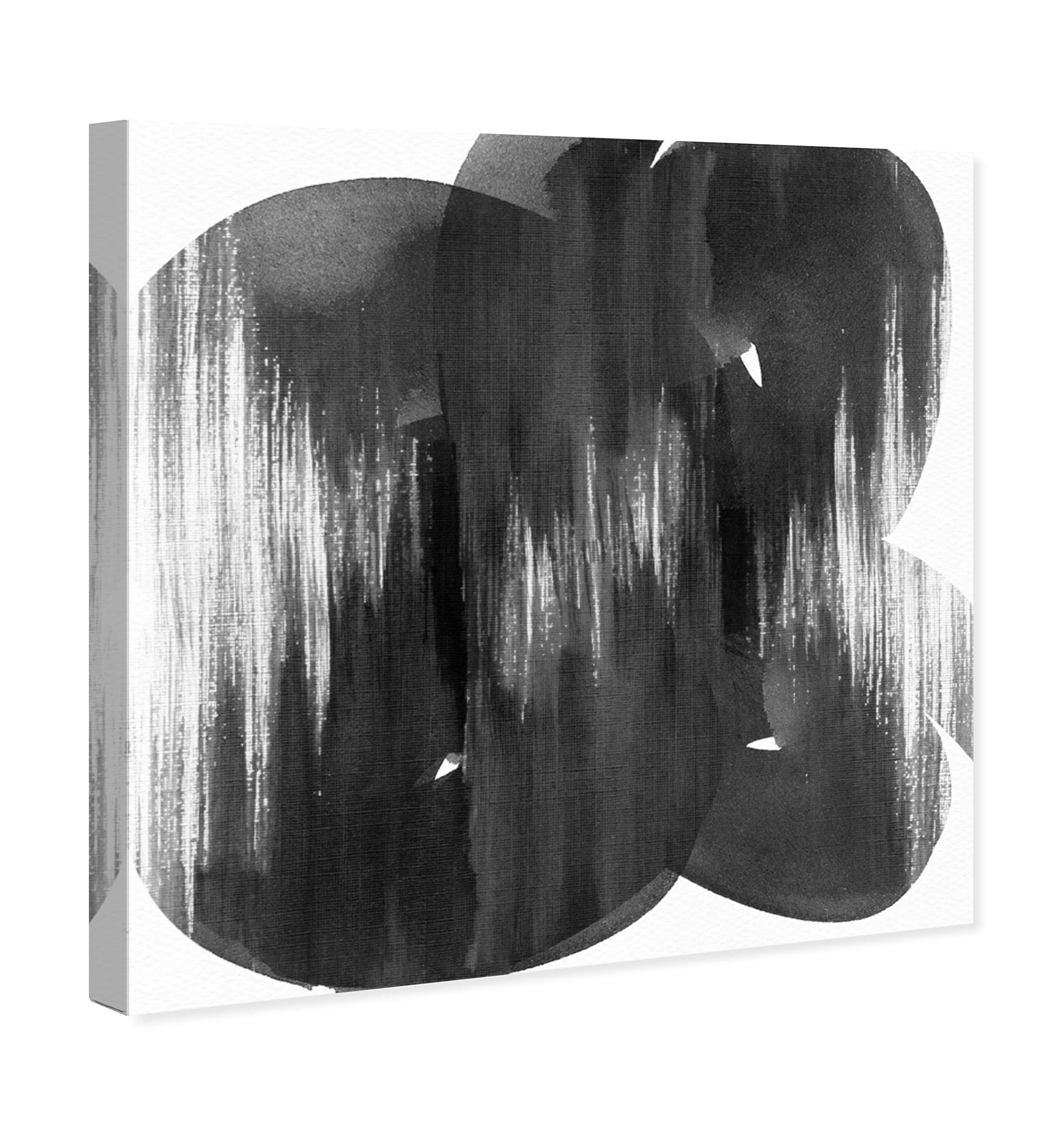 Oliver Gal Artist Co. 'Midnight Rain' Abstract Wall Art Canvas Print - 30x30 Inches Black & White Modern Home Decor - Perfect for Living Room, Bedroom & Office Wall Decor