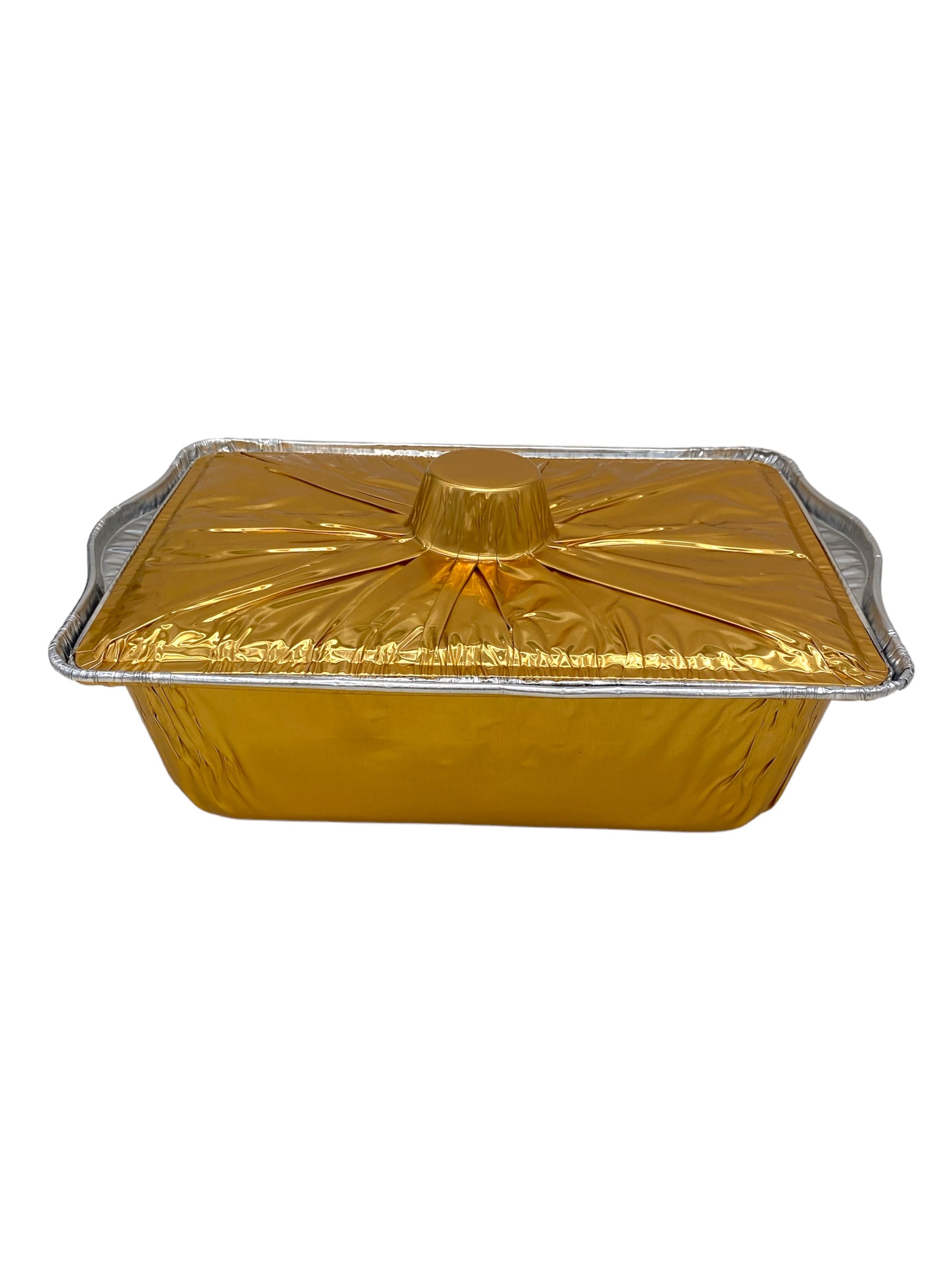 13x8.5x4 Inch Gold Foil Baking Pan with Lid - Perfect for Roasting Turkey, Baking Cakes, and Meal Prep Storage