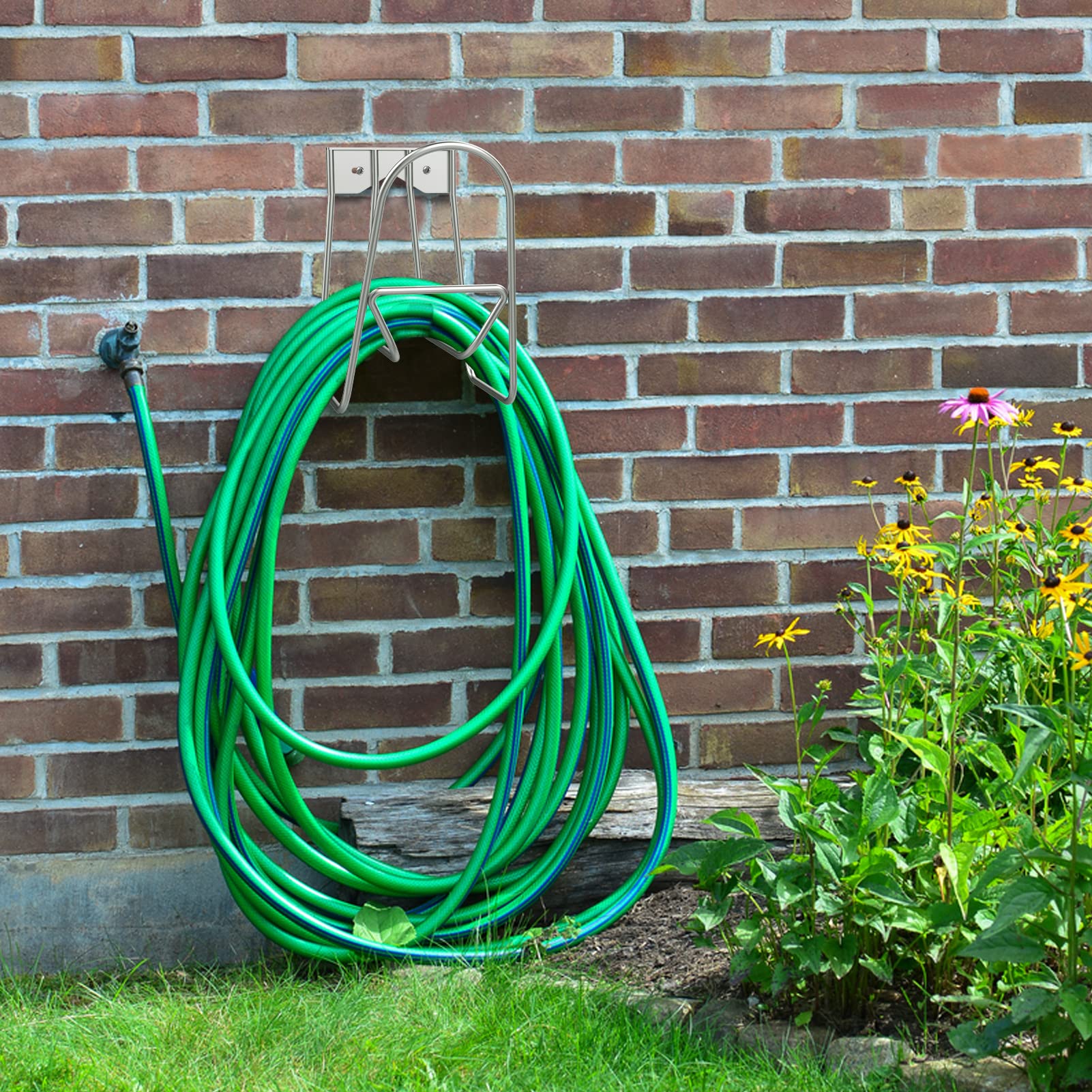 Heavy Duty Garden Hose Holder - Large Wall Mount Hose Reel Hanger for Outdoor Use, Rust-Free Water Hose Organizer Holds Up to 180ft - Perfect for Yard, Lawn, and Garden Watering Systems