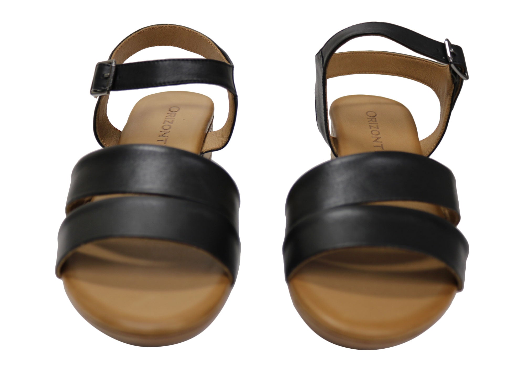 Orizonte Jojo Women's European Leather Low Heel Comfortable Sandals - Stylish Casual Walking Shoes for Summer Outings & Beach Vacations