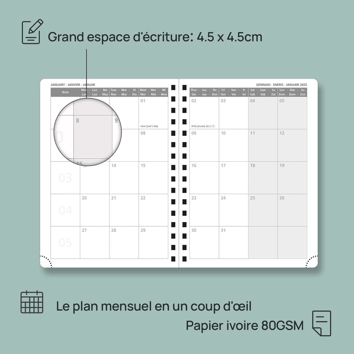 POPRUN 2024-2025 Weekly Planner - 17 Month Academic Diary from August 2024 to December 2025 | 8.3