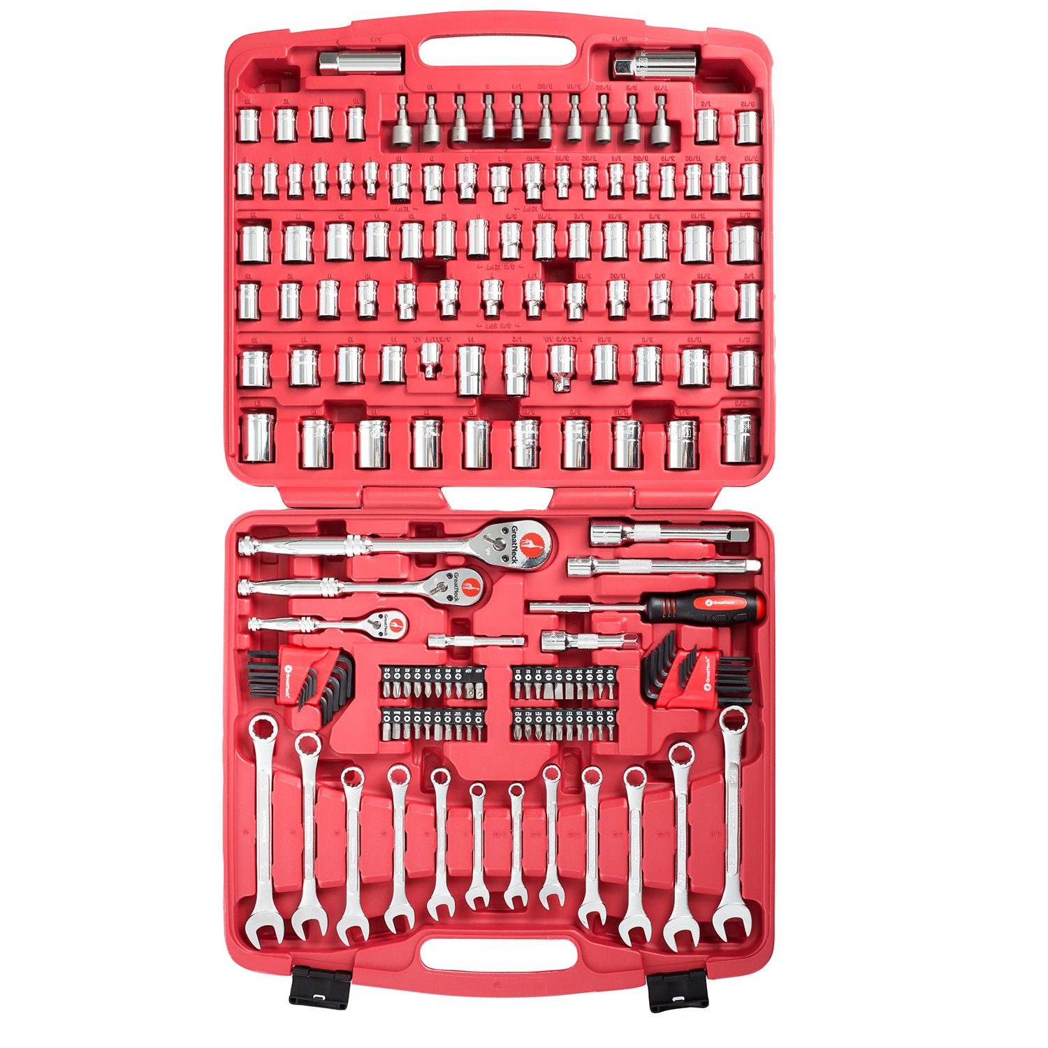 Great Neck GN175 175-Piece Mechanic's Tool Set - SAE & Metric Auto Repair Tools with Durable Toolbox | Perfect for DIY Car Maintenance & Home Garage Projects