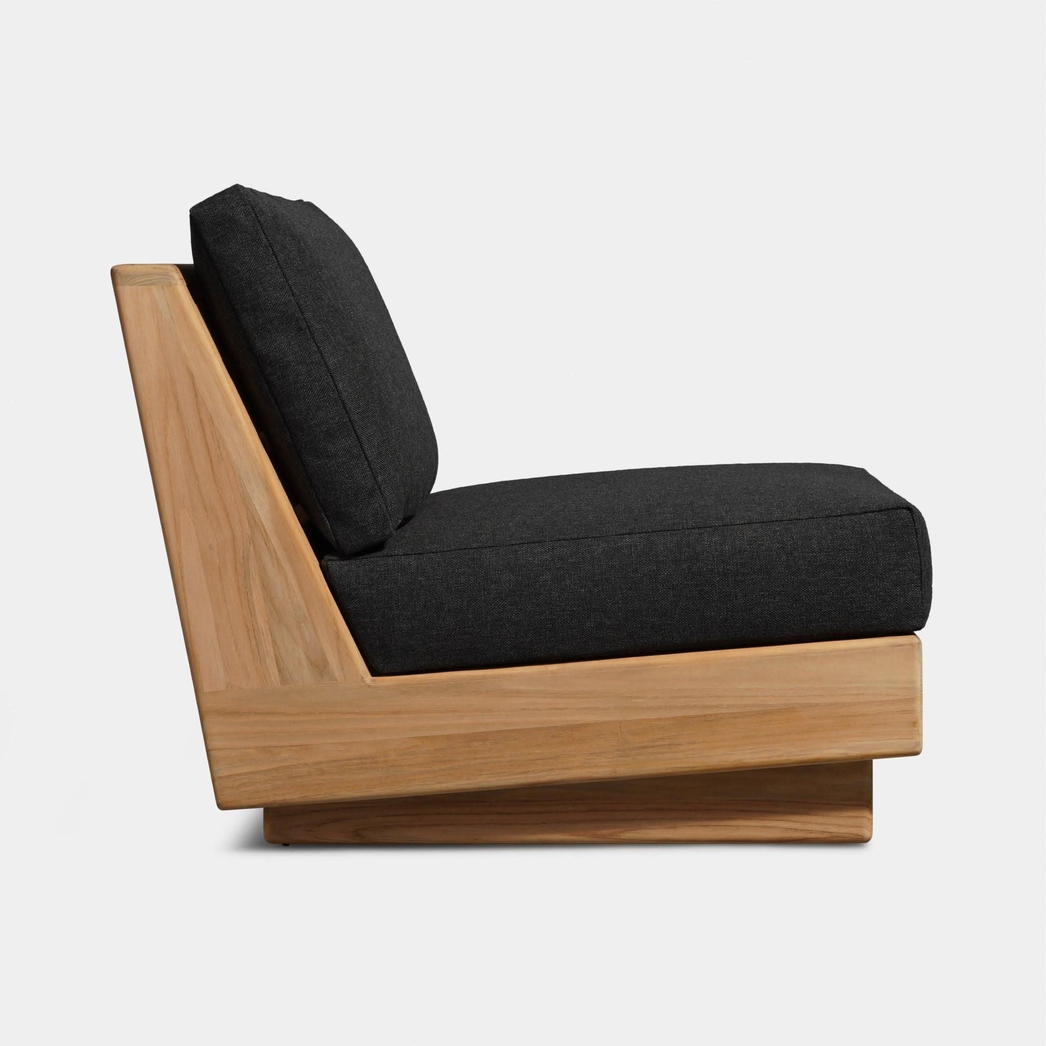 Tulum Armless Lounge Chair - Modern Boho Indoor/Outdoor Accent Chair for Living Room, Patio, or Bedroom - Lightweight & Comfortable