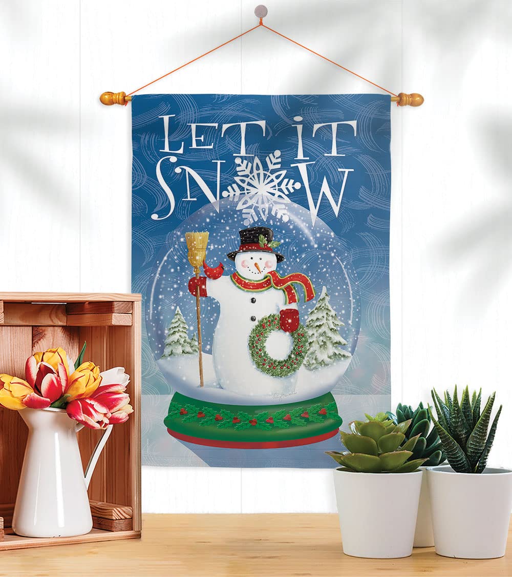 Snowman Snow Globe Christmas Flag Set - 28