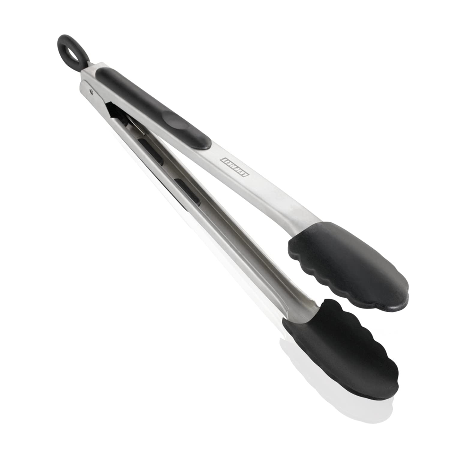 Leifheit Proline 12-Inch Stainless Steel Kitchen & BBQ Grill Tongs - BPA Free, Dishwasher Safe with Silicone Tips - Perfect for Grilling, Flipping Steaks & Serving Salads
