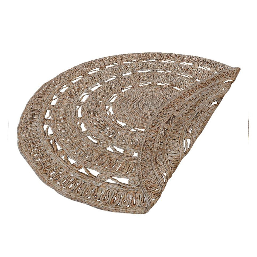 Rugmarvel Natural Jute Braided Area Rug - Eco-Friendly Handwoven Floor Mat for Living Room, Bedroom, or Nursery Decor