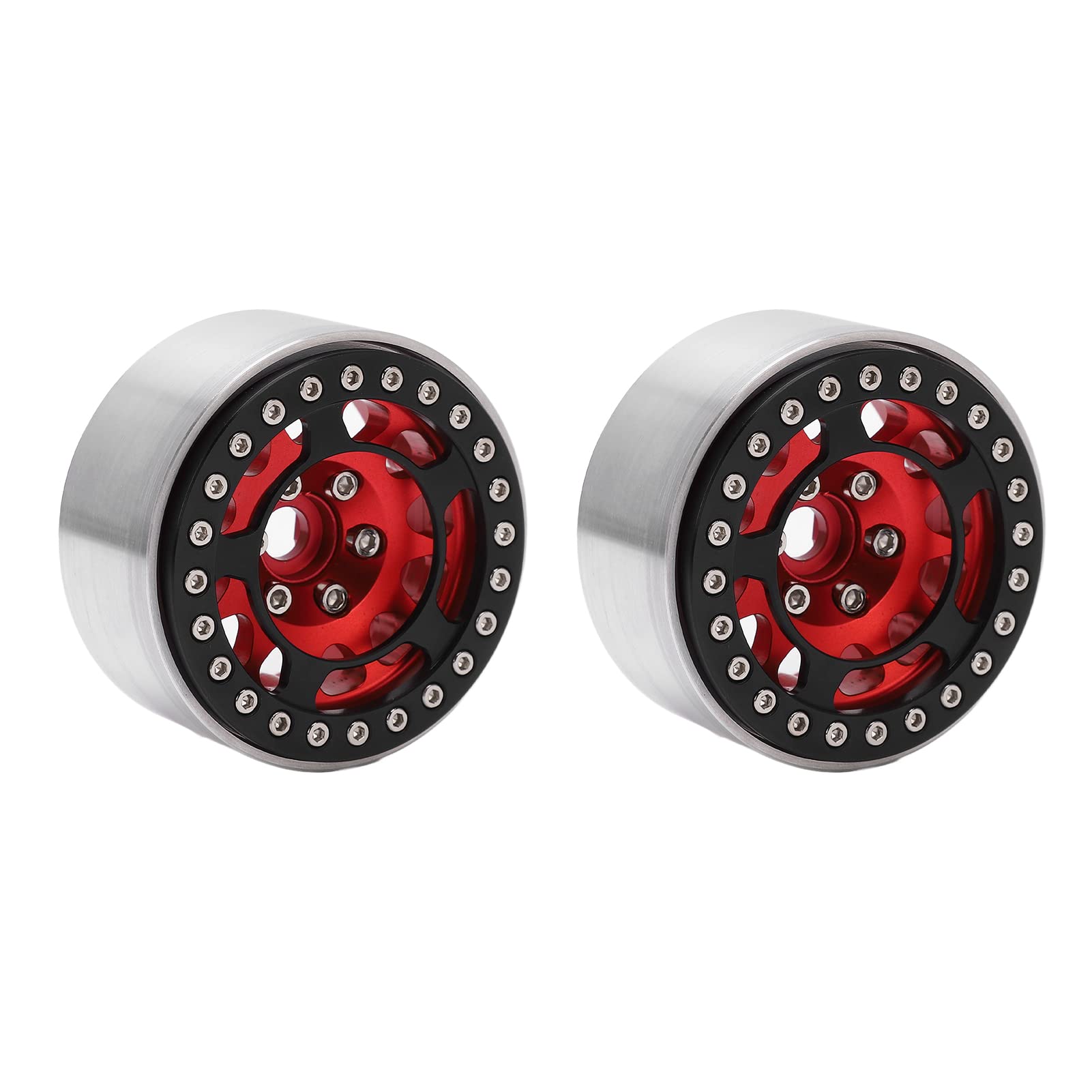 DOINGKING RC Car Wheel Hub - High Wear Resistance Lock Tire Design for 1/10 Scale RC Cars - Durable Replacement Parts for Off-Road Racing & Crawling (Red)
