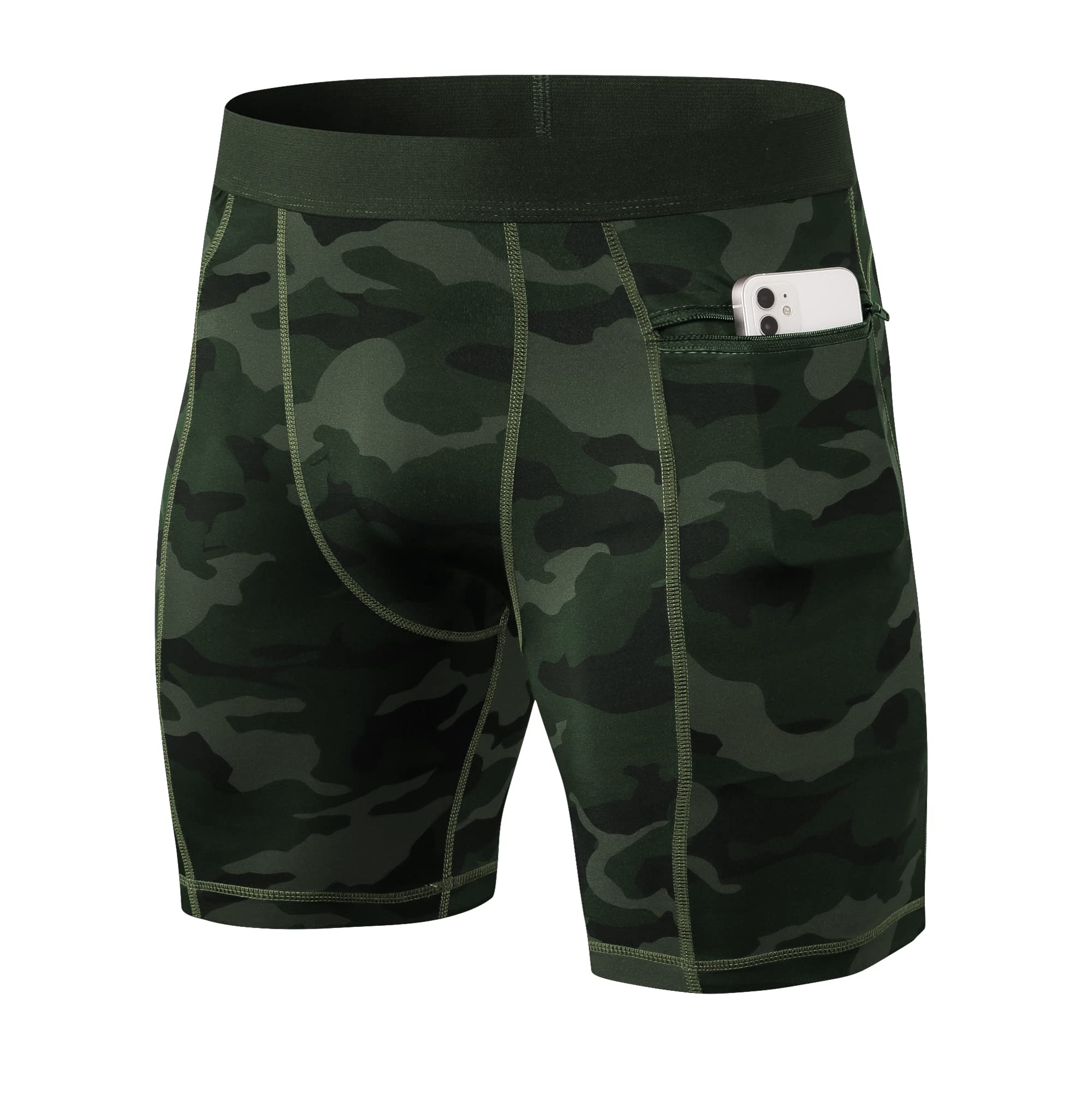 Anawakia Men's Compression Shorts with Zipper Pocket - Moisture Wicking Workout Shorts for Running, Gym & Sports - Breathable Spandex Athletic Underwear for Active Lifestyle
