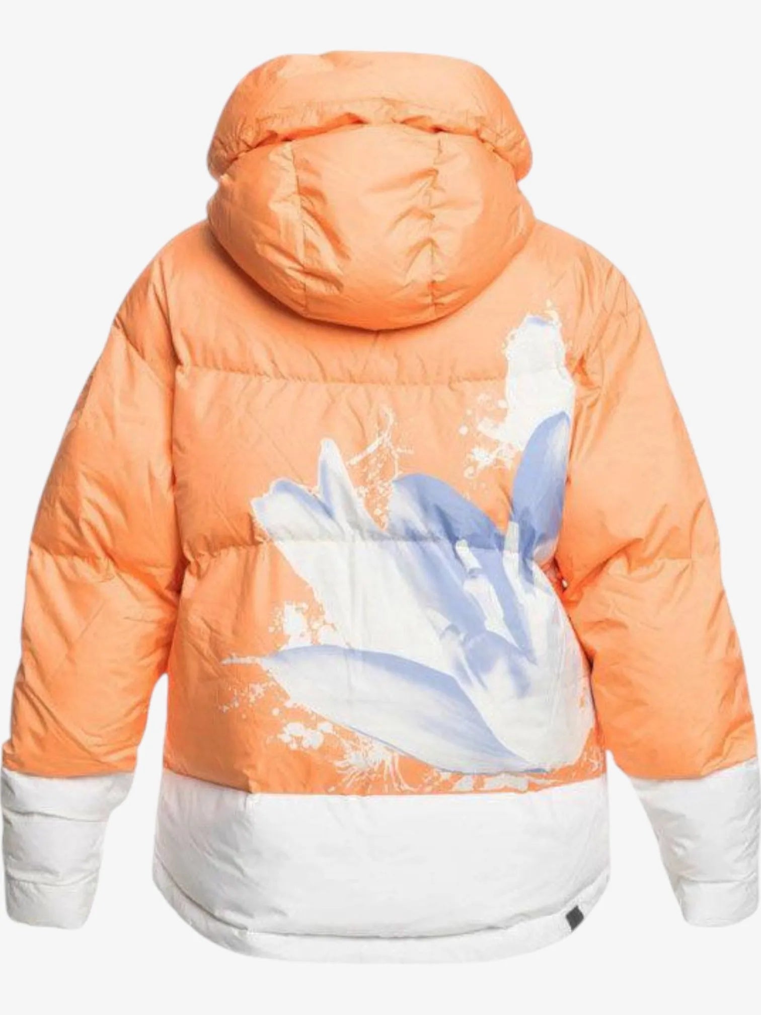 Roxy Chloe Kim Puffy Jacket - Women's Winter Snow Coat in Orange & White - Perfect for Skiing, Snowboarding & Cold Weather Adventures