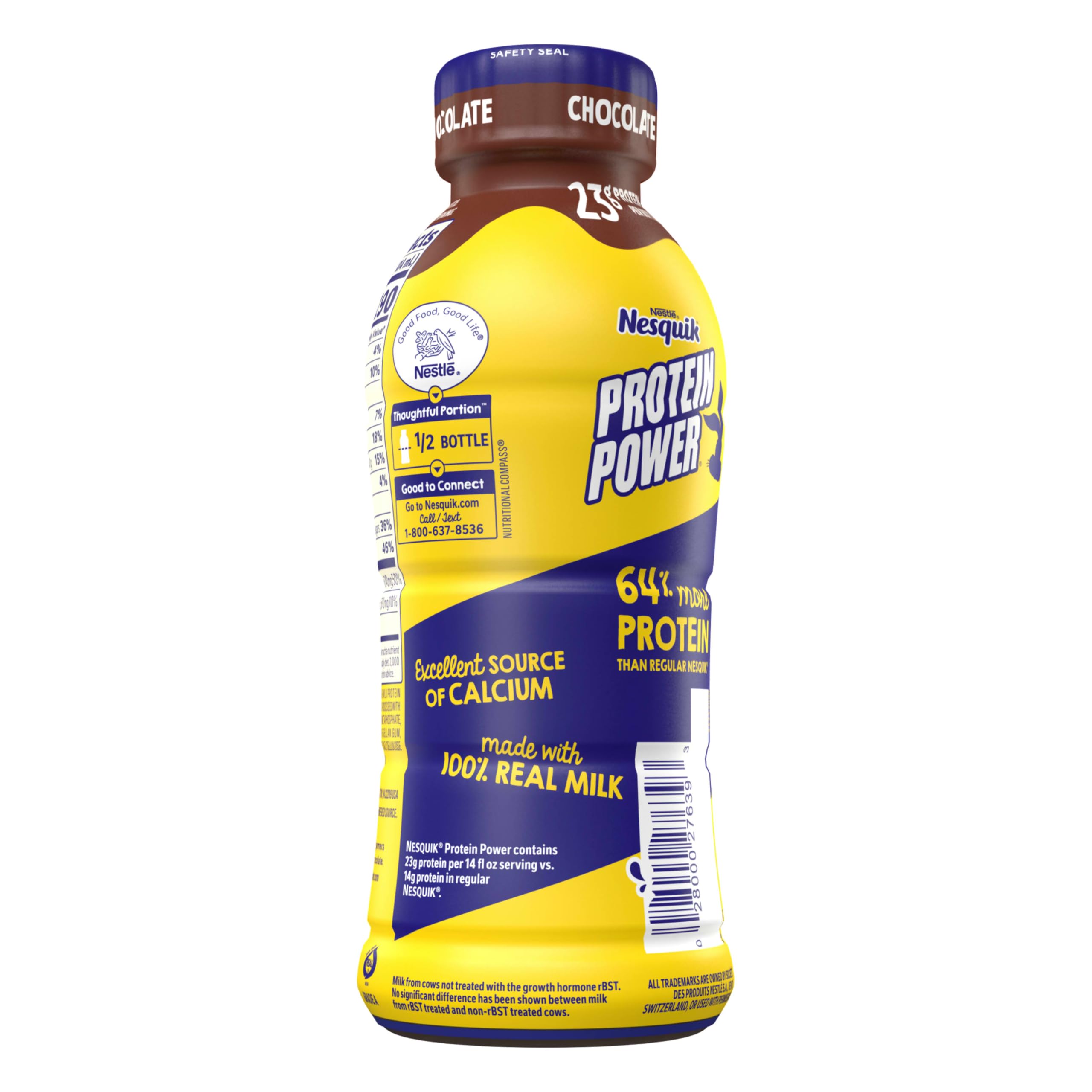 Nesquik Protein Power Chocolate Protein Milk Drink - Ready to Drink Protein Shake for Muscle Recovery & Energy Boost | Post-Workout, Breakfast & On-the-Go Nutrition