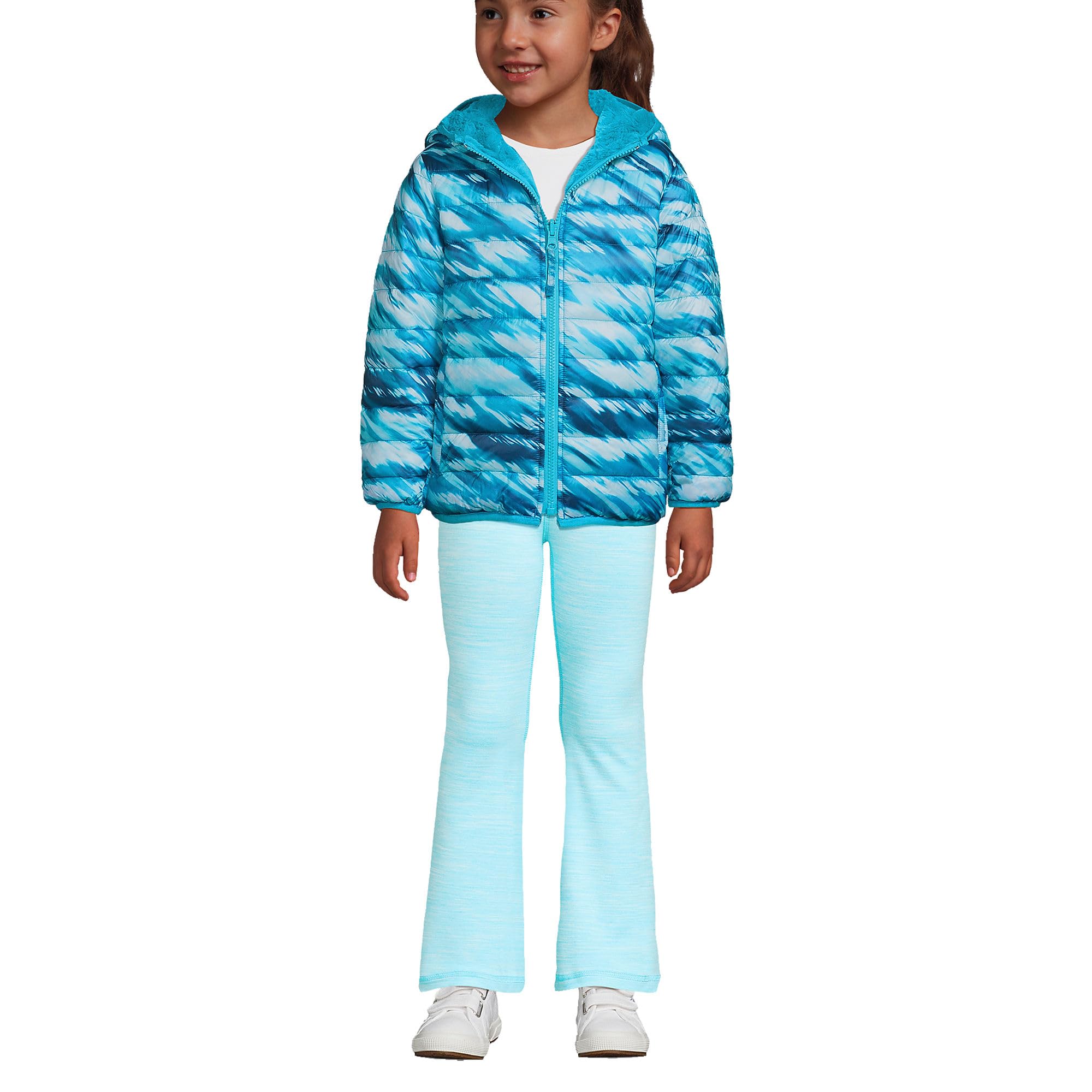Lands' End Big Kids Reversible Jacket - Waterproof & Windproof Outerwear for Boys & Girls - Perfect for School, Play & Outdoor Adventures