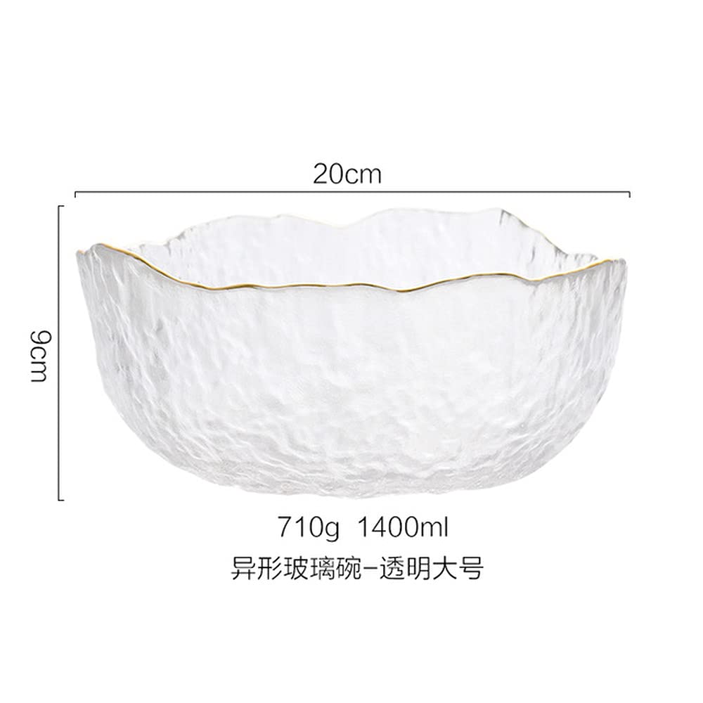 Premium Transparent Iceberg Glass Bowl - Perfect for Salad, Fruit, Soup, Dessert, Snacks & Tea | Elegant Serving Dish for Parties, Dining & Home Decor