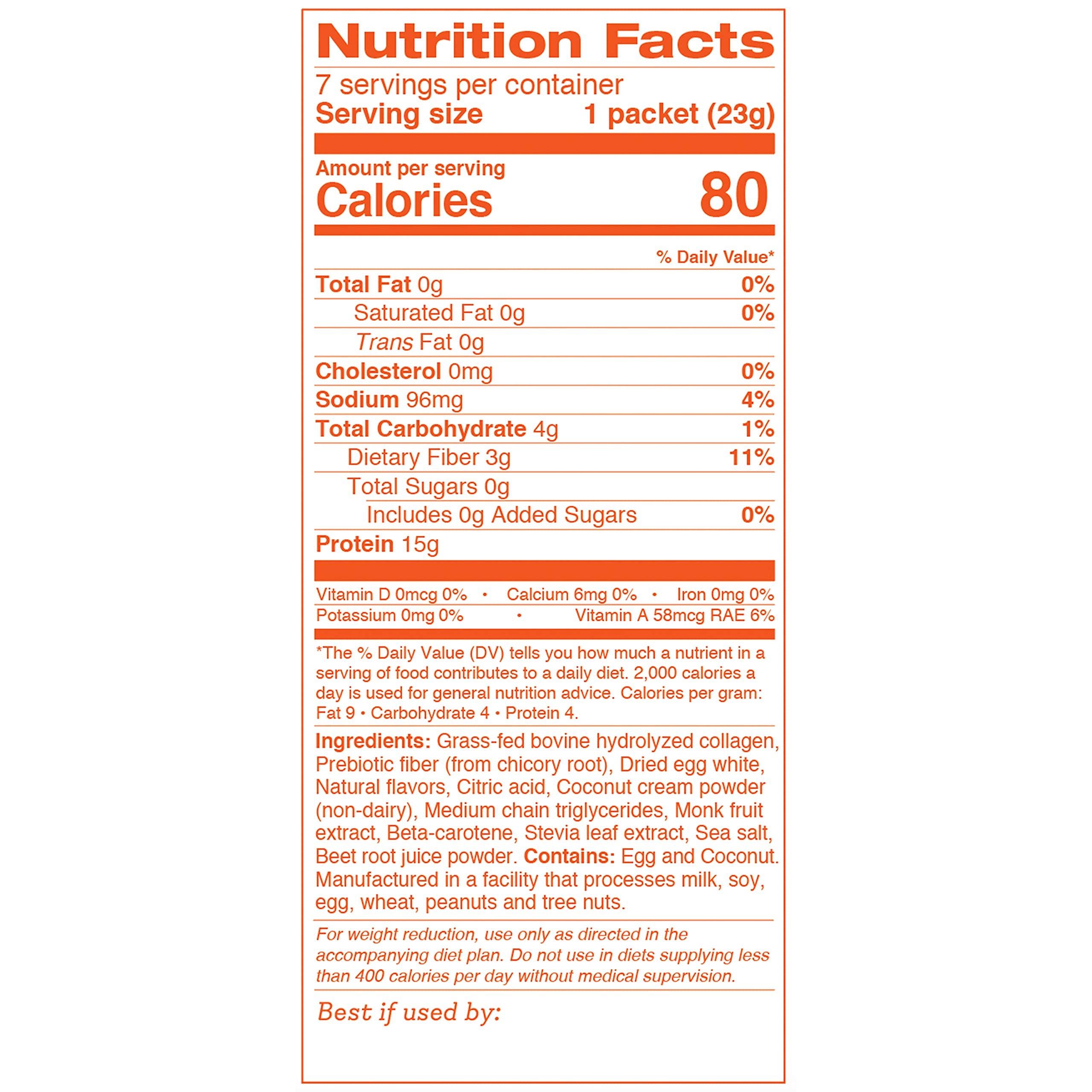 Dr. Kellyann Orange Cream Keto Shake Packets (7 Servings) - 15g Protein Powder with Grass-Fed Collagen, Keto & Paleo Diet Friendly Meal Replacement - Perfect for Weight Loss, Low Carb Lifestyle & On-the-Go Nutrition