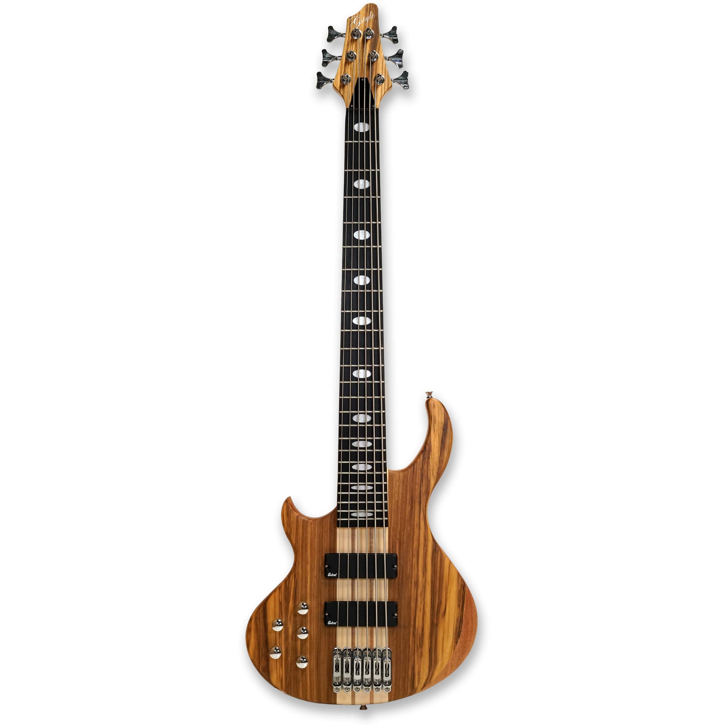 Premium Left-Handed 6-String Electric Bass Guitar - Millettia Laurentii & Okoume Body with Maple Neck - Perfect for Live Performances, Studio Recording & Bass Practice