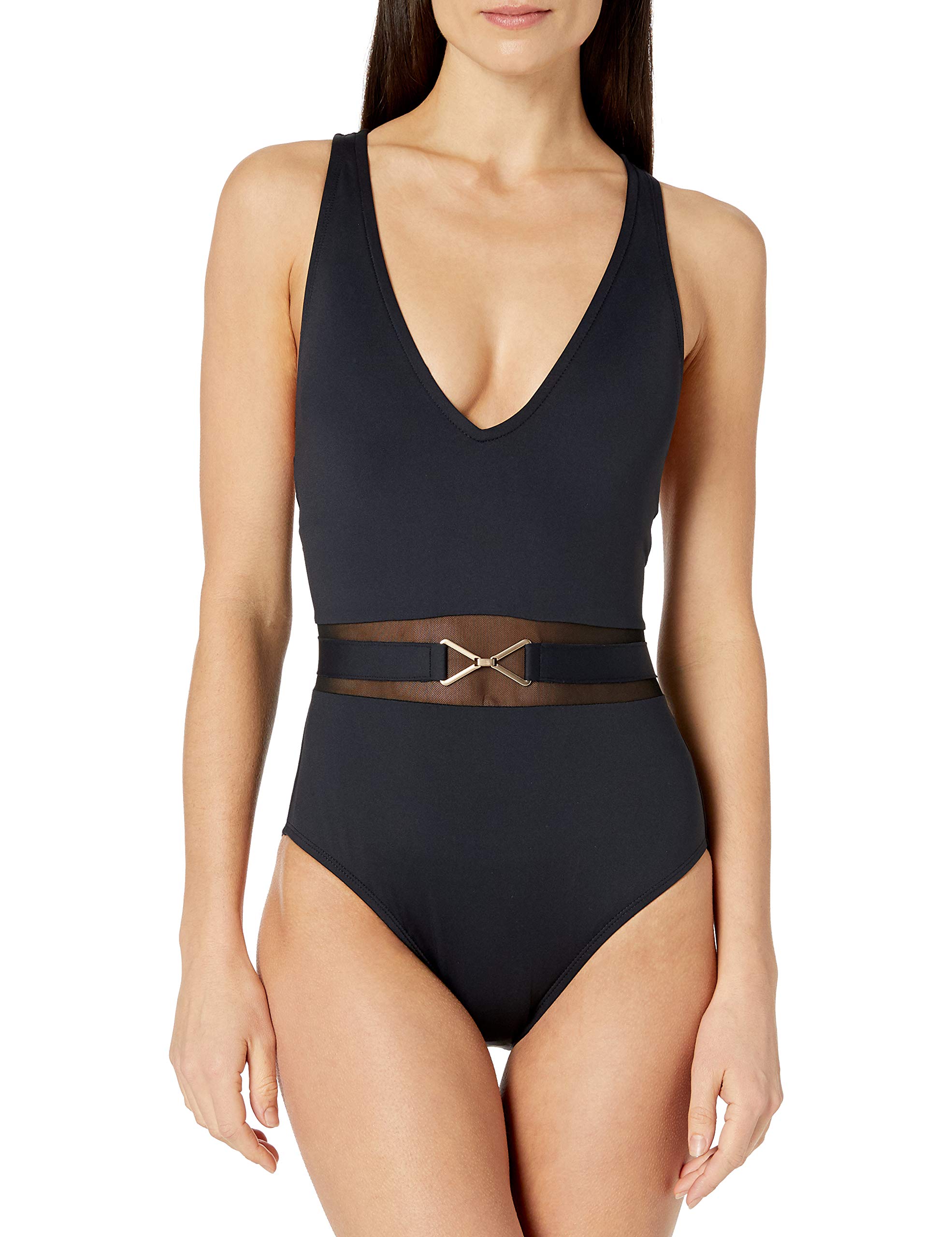La Blanca Women's V-Front Cross Back One Piece Swimsuit - Sexy Summer Swimwear for Beach, Pool & Vacation | Tummy Control Bathing Suit