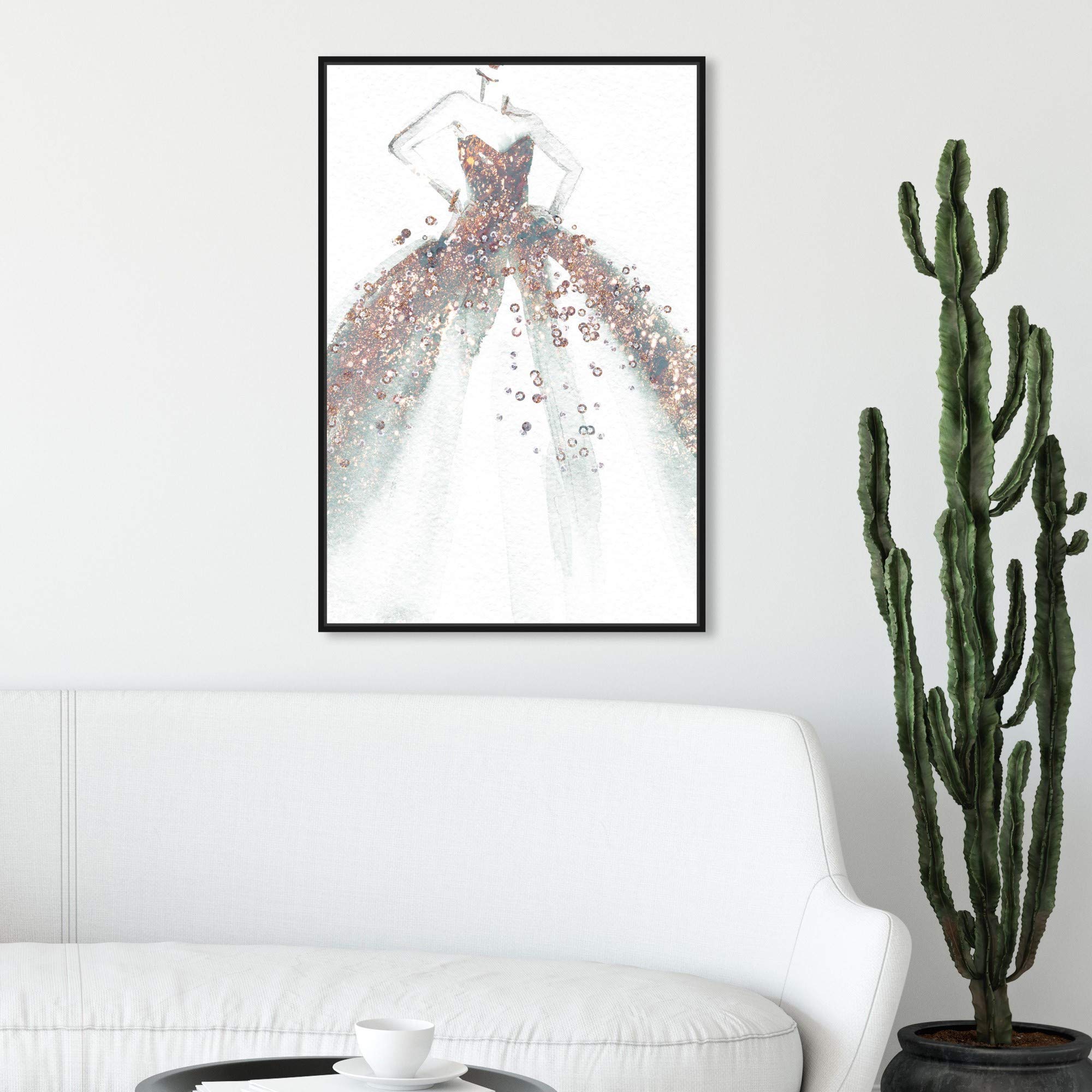 Gold NY Skyline Canvas Wall Art Print - Modern Cityscape Decor for Living Room, Office & Bedroom