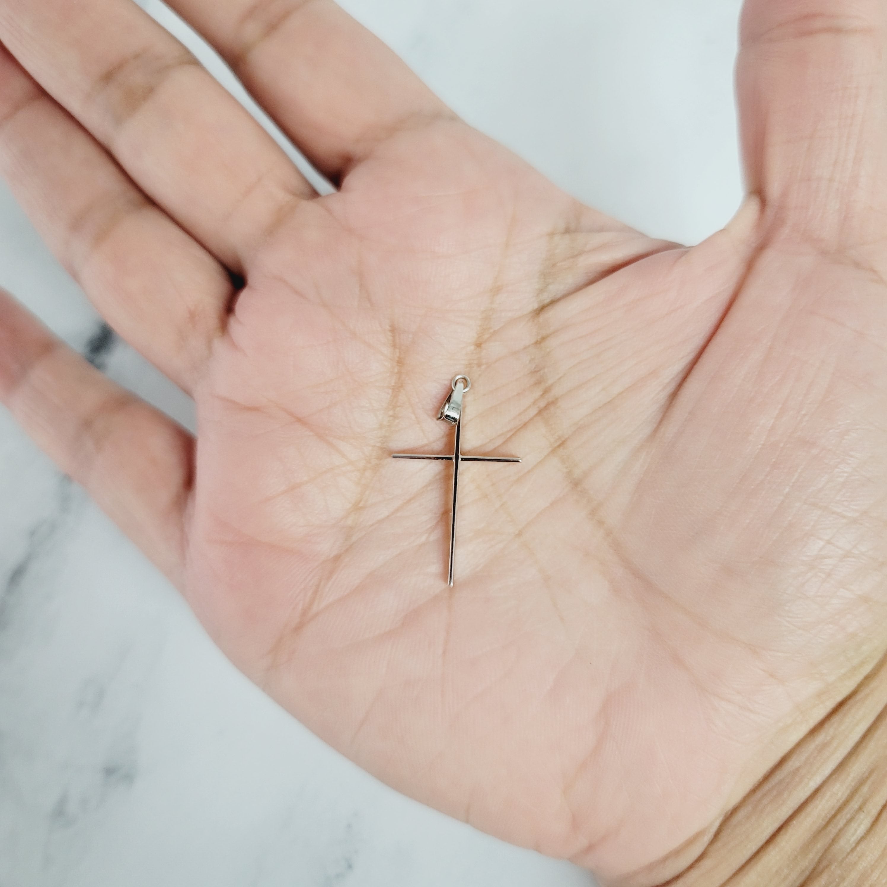 14K Yellow Gold Dainty Skinny Cross Necklace for Women - Perfect for Everyday Wear, Gifts & Special Occasions