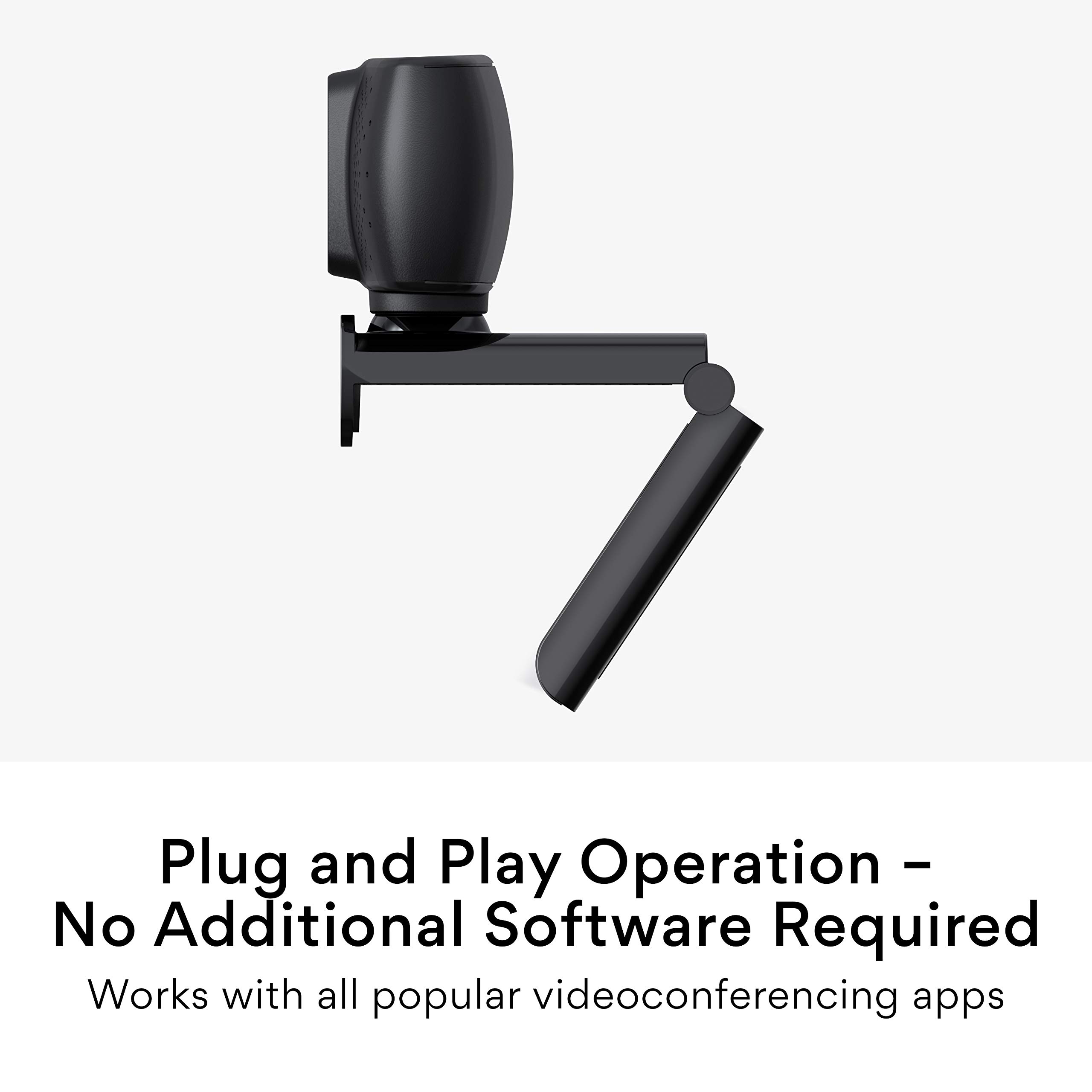 MEE Audio 201W 1080p HD Webcam with Mini Tripod - Wide Angle Lens, Built-in Microphone, Autofocus & Low Light Correction for Zoom/Skype/Teams Video Calls - USB Web Camera for PC, Mac, Laptop - Perfect for Remote Work, Online Classes & Live Streaming