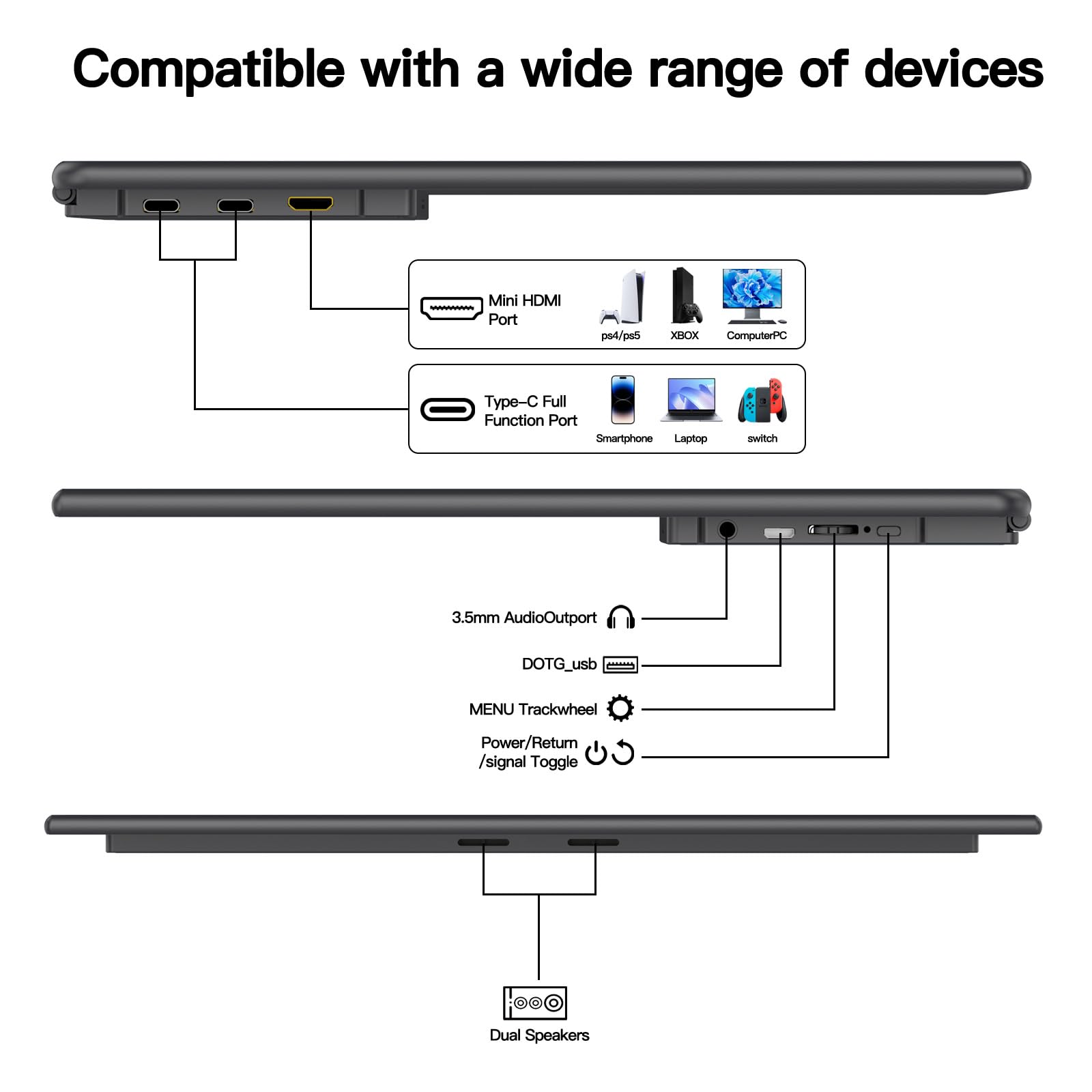 Upgraded 16:10 16 Inch Touchscreen Portable Monitor - 1200P IPS Touch External Display for Laptop, MacBook & Mini PC - Ultra Slim Travel Second Screen with Folding Stand - Perfect for Gaming, Work & Business Travel