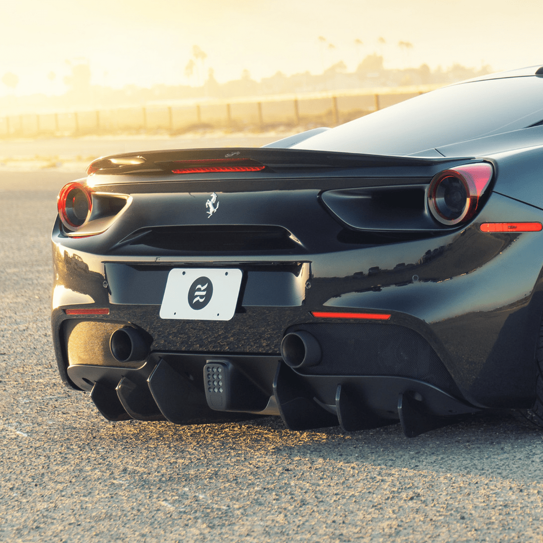 Ferrari 488 Diavolo Carbon Fiber Rear Diffuser Fins - 6 Piece Set for Enhanced Aerodynamics & Style | Perfect for Track Days & Car Shows