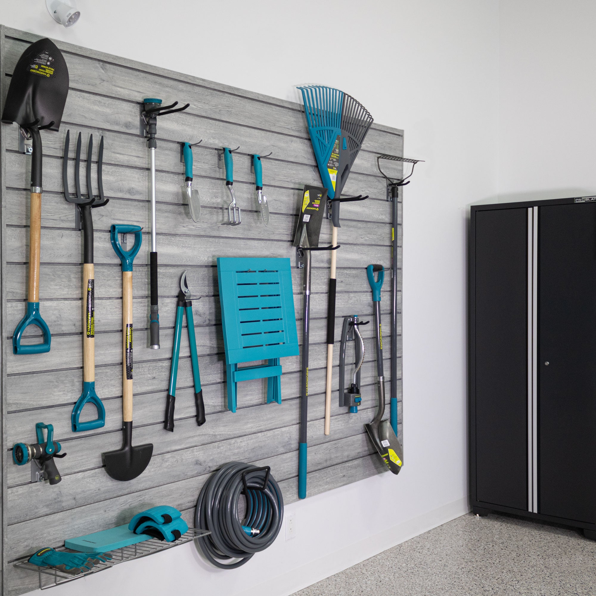 Procore+ Gray Wood Slatwall Mini Bundle - Wall Organizer for Retail Displays & Home Storage - Perfect for Stores, Garages, and Office Organization