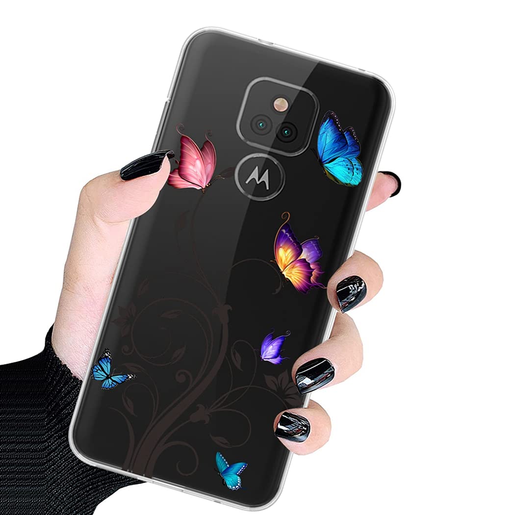 Clear Shockproof TPU Phone Case for Motorola Moto G Play 2021 - Cute Butterfly Design Protective Cover for Women & Girls | Perfect for Daily Use, Work & Travel
