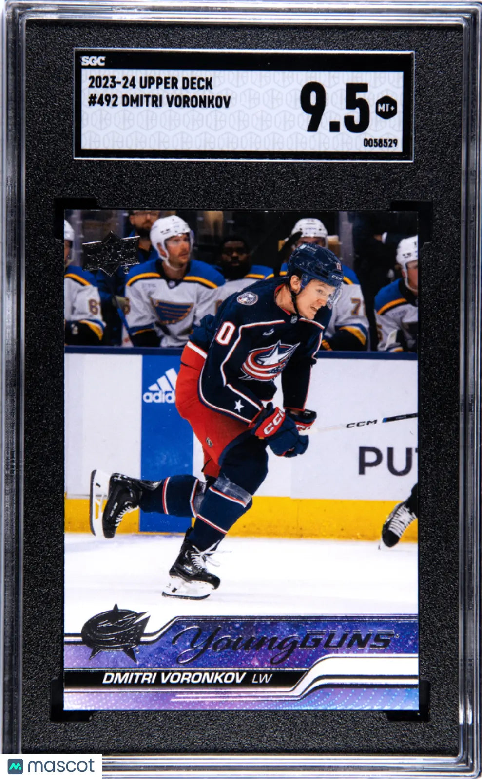 2023-24 Upper Deck Series 2 Hockey Dmitri Voronkov Young Guns Rookie Card SGC 9.5 Gem Mint - Collectible Trading Card for NHL Fans & Sports Memorabilia Enthusiasts