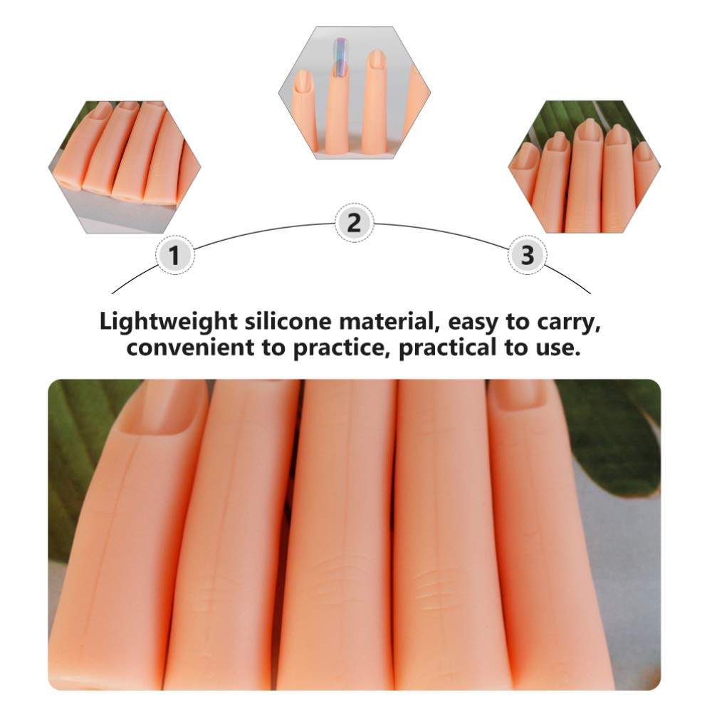 5pcs Fake Finger Model for Nail Practice - Acrylic Thumb & Silica Gel Training Fingers for DIY Manicure, Nail Art & Professional Training | Perfect for Nail Technicians, Students & Home Use